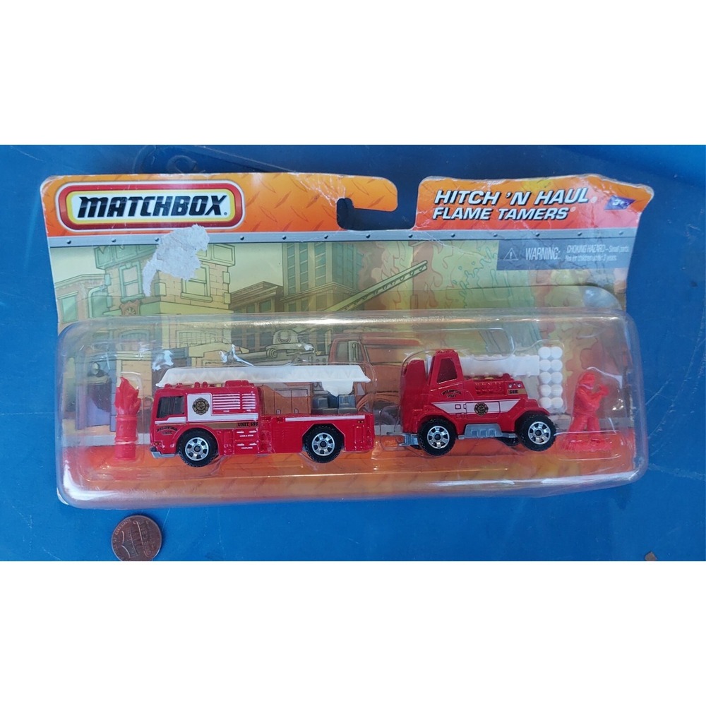 Matchbox Hitch n Haul 2009 Flame Tamers Truck Wildfire Unit Red Set Diecast 1:64